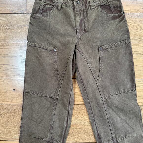 FREE PEOPLE We The Free Supersonic Slim Pants / Breen Brown Low Rise SZ 10 - Picture 4 of 11